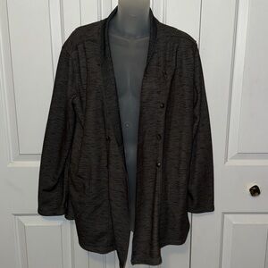 Neon Buddha Sz Small Dark Gray Heathered Open  Cardigan w/ Pockets GUC B1015